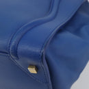 CELINE Luggage Mini Shopper Hand Bag Leather Blue Gold Tone Auth 196396A-12