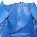 CELINE Luggage Mini Shopper Hand Bag Leather Blue Gold Tone Auth 196396A-18