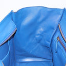 CELINE Luggage Mini Shopper Hand Bag Leather Blue Gold Tone Auth 196396A-19