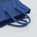 CELINE Luggage Mini Shopper Hand Bag Leather Blue Gold Tone Auth 196396A-7