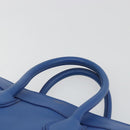 CELINE Luggage Mini Shopper Hand Bag Leather Blue Gold Tone Auth 196396A-8