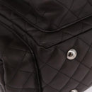 CHANEL Cambon Line Matelasse Hand Bag Leather Brown Silver CC Auth 196397SAV-10