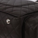 CHANEL Cambon Line Matelasse Hand Bag Leather Brown Silver CC Auth 196397SAV-13