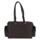 CHANEL Cambon Line Matelasse Hand Bag Leather Brown Silver CC Auth 196397SAV-3
