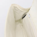 BALLY Chain Shoulder Bag Leather White Gold Tone Auth 196398-19