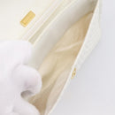 BALLY Chain Shoulder Bag Leather White Gold Tone Auth 196398-22