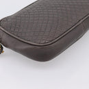 BALLY Chain Shoulder Bag Leather Gray Gold Tone Auth 196399A-13