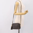 BALLY Chain Shoulder Bag Leather Gray Gold Tone Auth 196399A-22