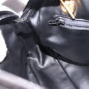 BALLY Chain Shoulder Bag Leather Black Gold Tone Auth 196400A-18
