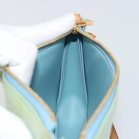 LOUIS VUITTON Monogram Vernis Lexington Pouch Baby Blue M91011 LV Auth 196402A