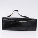 Salvatore Ferragamo Hand Bag Patent 2way Black Gold Tone Auth 196403-5