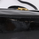 Salvatore Ferragamo Hand Bag Patent 2way Black Gold Tone Auth 196403-6