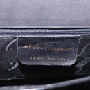 Salvatore Ferragamo Hand Bag Patent 2way Black Gold Tone Auth 196403-12