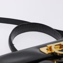 Salvatore Ferragamo Hand Bag Patent 2way Black Gold Tone Auth 196403-15