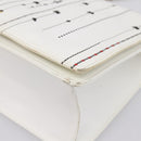 Christian Dior Diorama Chain Shoulder Bag Leather White Silver Auth 196404A-10