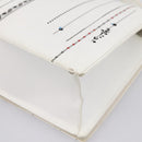 Christian Dior Diorama Chain Shoulder Bag Leather White Silver Auth 196404A-12