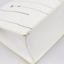 Christian Dior Diorama Chain Shoulder Bag Leather White Silver Auth 196404A-13