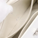 Christian Dior Diorama Chain Shoulder Bag Leather White Silver Auth 196404A-20