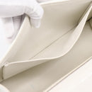 Christian Dior Diorama Chain Shoulder Bag Leather White Silver Auth 196404A-21