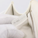 Christian Dior Diorama Chain Shoulder Bag Leather White Silver Auth 196404A-22