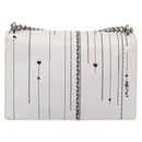 Christian Dior Diorama Chain Shoulder Bag Leather White Silver Auth 196404A-3