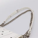 Christian Dior Diorama Chain Shoulder Bag Leather White Silver Auth 196404A-8