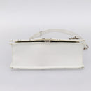 Christian Dior Diorama Chain Shoulder Bag Leather White Silver Auth 196404A-9