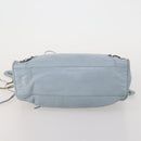 BALENCIAGA The City Hand Bag Leather 2way Light Blue Gold 115478 Auth 196406-11
