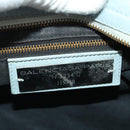 BALENCIAGA The City Hand Bag Leather 2way Light Blue Gold 115478 Auth 196406-21
