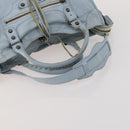 BALENCIAGA The City Hand Bag Leather 2way Light Blue Gold 115478 Auth 196406-7