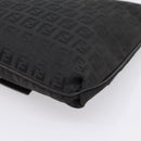 FENDI Zucchino Canvas Mamma Baguette Shoulder Bag Black 8BT075 Auth 196407A-15