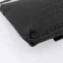 FENDI Zucchino Canvas Mamma Baguette Shoulder Bag Black 8BT075 Auth 196407A-16