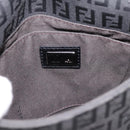 FENDI Zucchino Canvas Mamma Baguette Shoulder Bag Black 8BT075 Auth 196407A-18