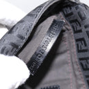 FENDI Zucchino Canvas Mamma Baguette Shoulder Bag Black 8BT075 Auth 196407A-12