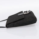 FENDI Zucchino Canvas Mamma Baguette Shoulder Bag Black 8BT075 Auth 196407A-3