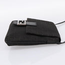 FENDI Zucchino Canvas Mamma Baguette Shoulder Bag Black 8BT075 Auth 196407A-4