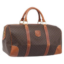 CELINE Macadam Boston Bag PVC Leather Brown Gold Tone Auth 196408A-1