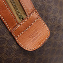 CELINE Macadam Boston Bag PVC Leather Brown Gold Tone Auth 196408A-10