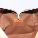 CELINE Macadam Boston Bag PVC Leather Brown Gold Tone Auth 196408A-22