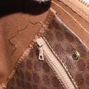 CELINE Macadam Boston Bag PVC Leather Brown Gold Tone Auth 196408A-23