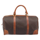 CELINE Macadam Boston Bag PVC Leather Brown Gold Tone Auth 196408A-2