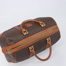 CELINE Macadam Boston Bag PVC Leather Brown Gold Tone Auth 196408A-6