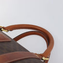 CELINE Macadam Boston Bag PVC Leather Brown Gold Tone Auth 196408A-14