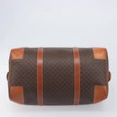 CELINE Macadam Boston Bag PVC Leather Brown Gold Tone Auth 196408A-5