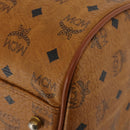 MCM Logogram Vicetos Boston Bag PVC Leather 2way Brown Gold Auth 196410-17