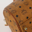 MCM Logogram Vicetos Boston Bag PVC Leather 2way Brown Gold Auth 196410-18
