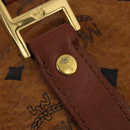 MCM Logogram Vicetos Boston Bag PVC Leather 2way Brown Gold Auth 196410-19