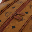 MCM Logogram Vicetos Boston Bag PVC Leather 2way Brown Gold Auth 196410-20