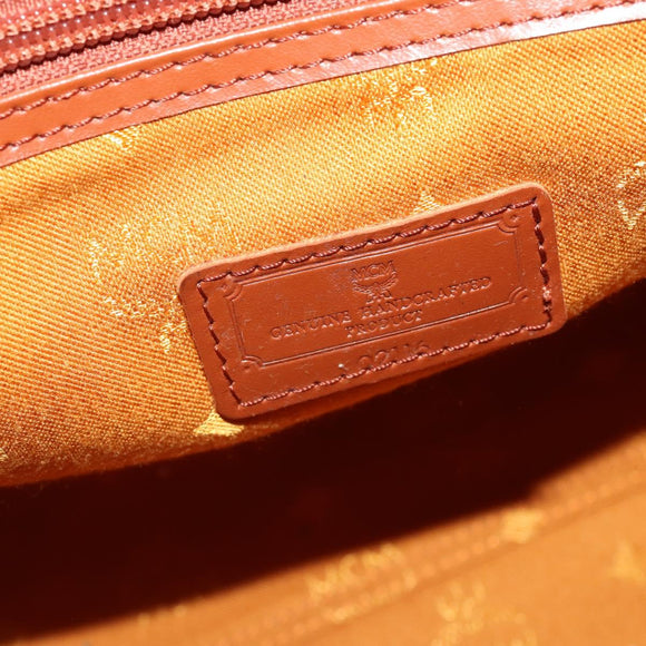 MCM Logogram Vicetos Boston Bag PVC Leather 2way Brown Gold Auth 196410
