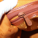 MCM Logogram Vicetos Boston Bag PVC Leather 2way Brown Gold Auth 196410-24